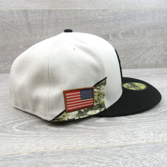 New Era 59Fifty NFL Las Vegas Raiders Salute To Service Fitted Hat Cap 7 3/4 NEW - Picture 11 of 15